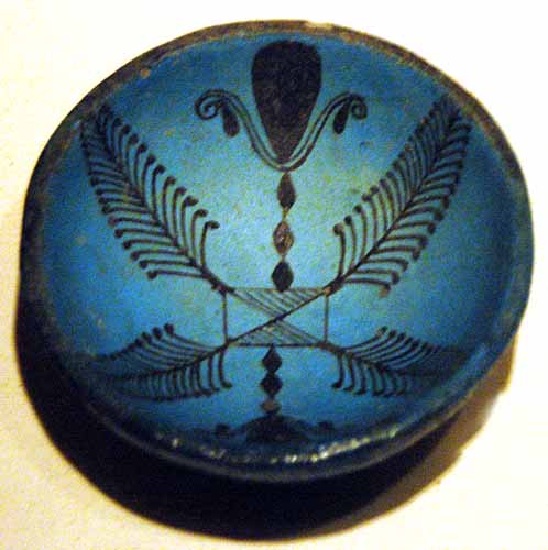 Blue glaze pottery bowl