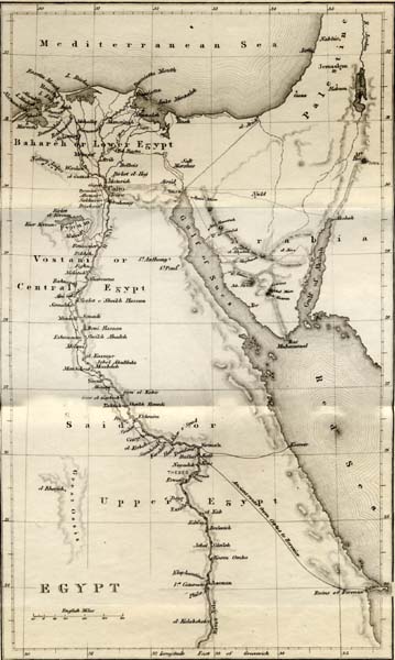 map of egypt, The Nile Boat, 1845