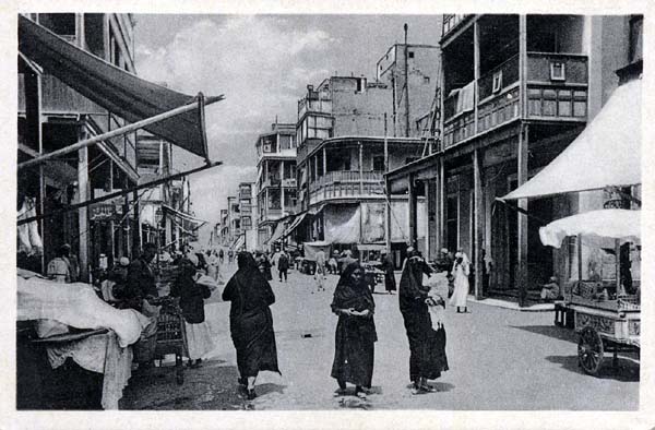 native quarter, port said, egypt, 1940's